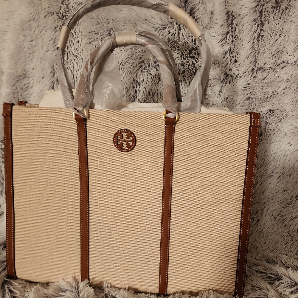 NWT Tory Burch Blake Canvas Jumbo Tote/Shoulder Bag